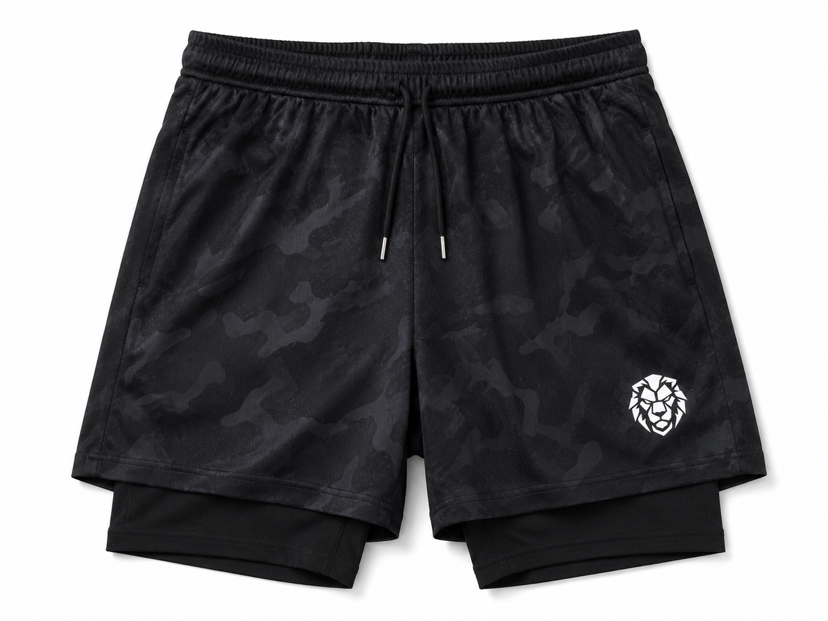 Relentless 2-i-1 treningsshorts for menn