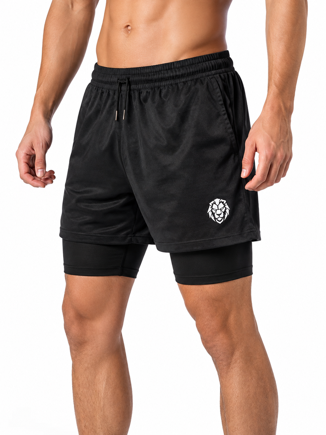 Relentless 2-i-1 treningsshorts for menn