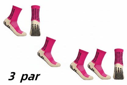 3 par mellomlange fotballsokker for barn med antiskli – størrelse 33–38