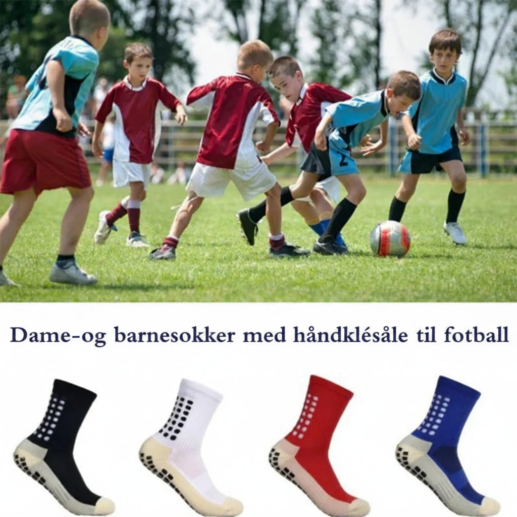 3 par mellomlange fotballsokker for barn med antiskli – størrelse 33–38